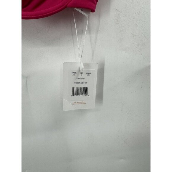 NEW Andie The Bermuda Swim Top Pink Large Preppy Resortwear Beach Vacation - Picture 8 of 11